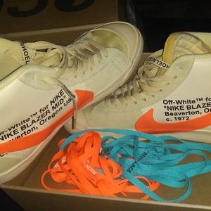 BRAND NEW! Nike Blazer Mid Off-white Orange Men's